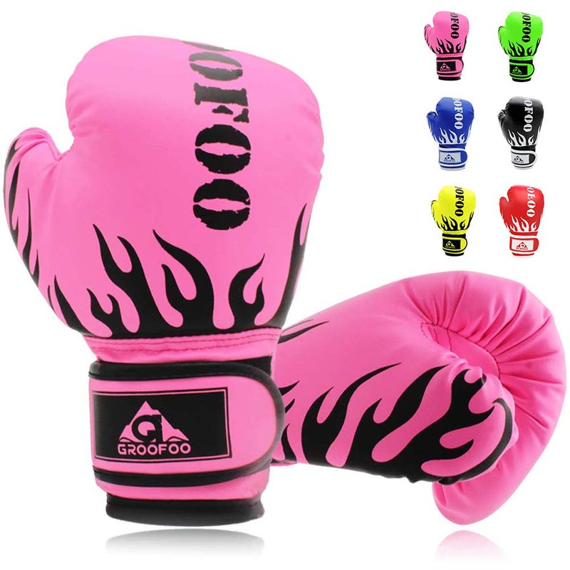GROOFOO Kids Boxing Gloves 6oz Punching Gloves for Kids Youth Traning Gloves for Punching Bag Kickboxing Sparring Muay Thai MMA Fight Gloves - Image 1